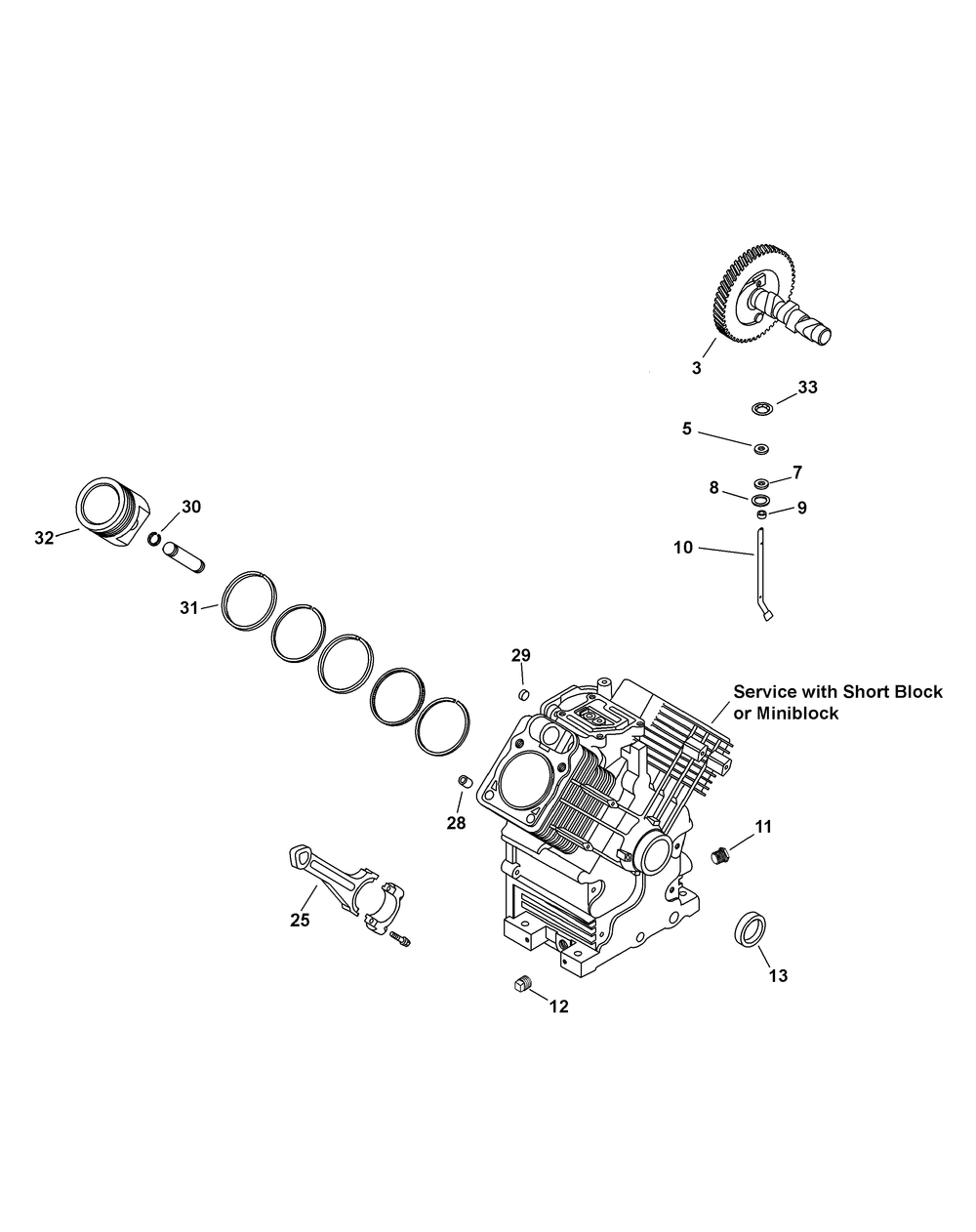 Kohler Ch640-3053 Crankcase Diagram and Parts List for 465 4X4-1G202Z-1G313Z-37BCD010 Cub Cadet Lawn Tractor Accessories